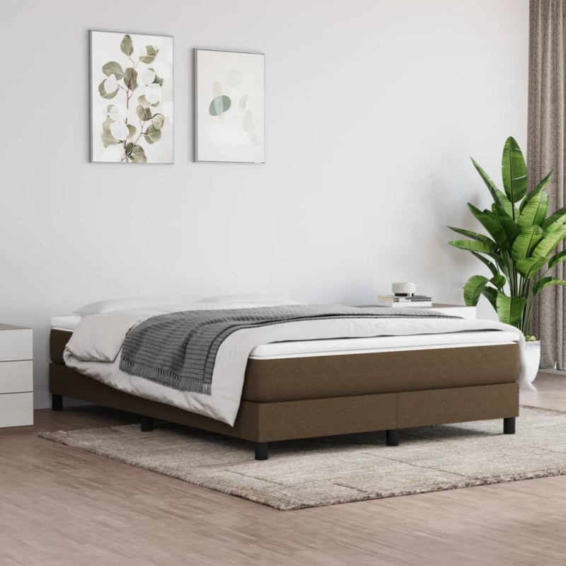 vidaXL Σκελετός Κρεβατιού με Ελατήρια Καφέ 140x200 εκ.Υφασμάτινο