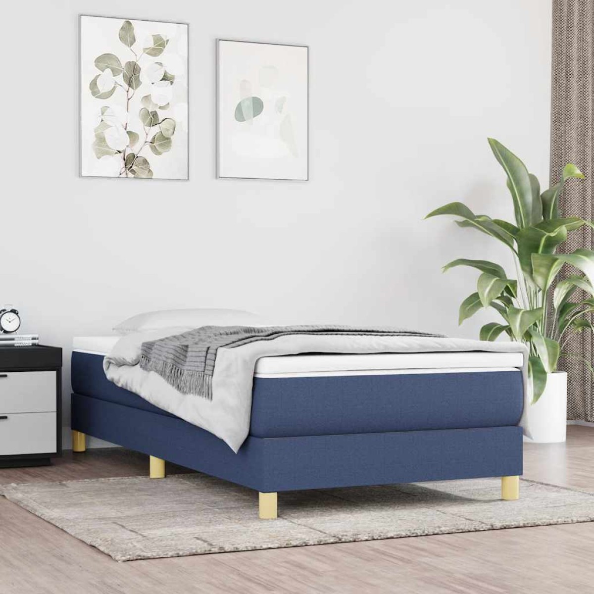 vidaXL Πλαίσιο Κρεβατιού Boxspring Μπλε 80 x 200 εκ. Υφασμάτινο