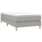vidaXL Πλαίσιο Κρεβατιού Boxspring Ανοιχτό Γκρι 90x190 εκ. Υφασμάτινο