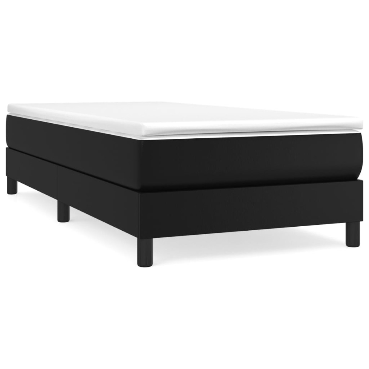 vidaXL Πλαίσιο Κρεβατιού Boxspring Μαύρο 90x190 εκ. Συνθετικό Δέρμα