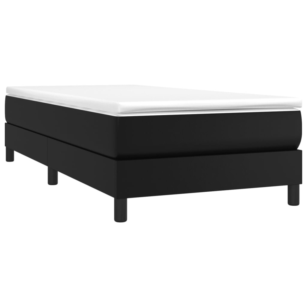 vidaXL Πλαίσιο Κρεβατιού Boxspring Μαύρο 90x190 εκ. Συνθετικό Δέρμα