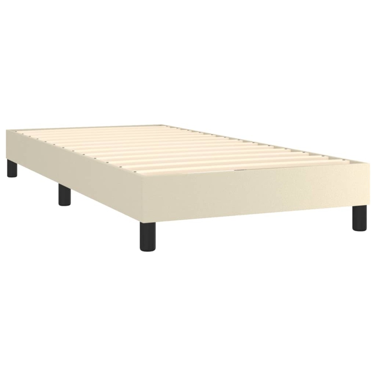 vidaXL Πλαίσιο Κρεβατιού Boxspring Κρεμ 90x200 εκ. Συνθετικό Δέρμα