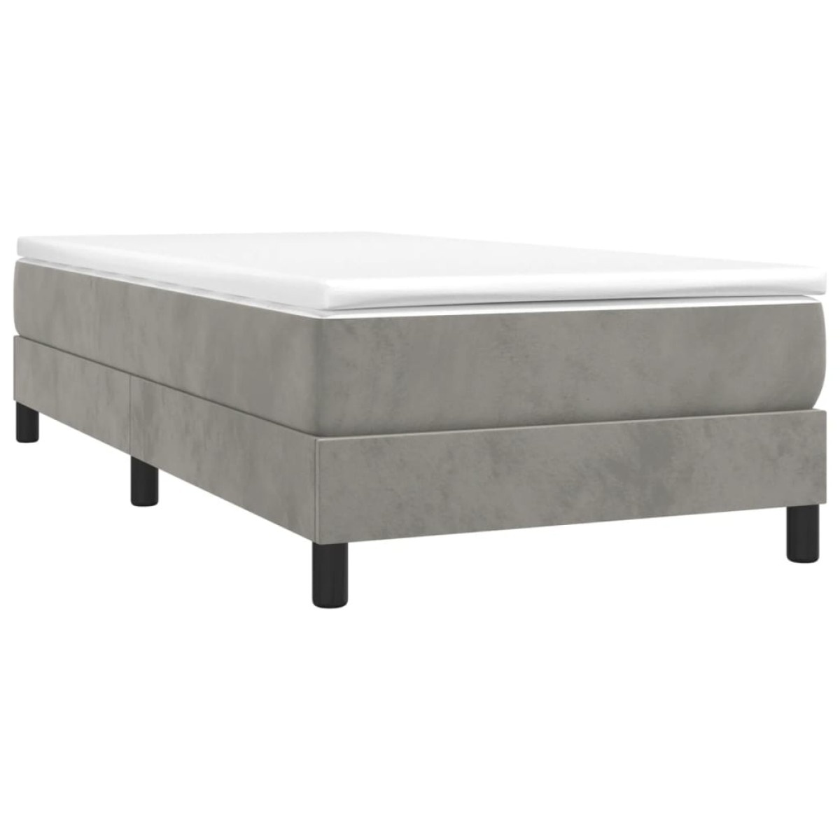 vidaXL Πλαίσιο Κρεβατιού Boxspring Ανοιχτό Γκρι 90x190 εκ. Βελούδινο