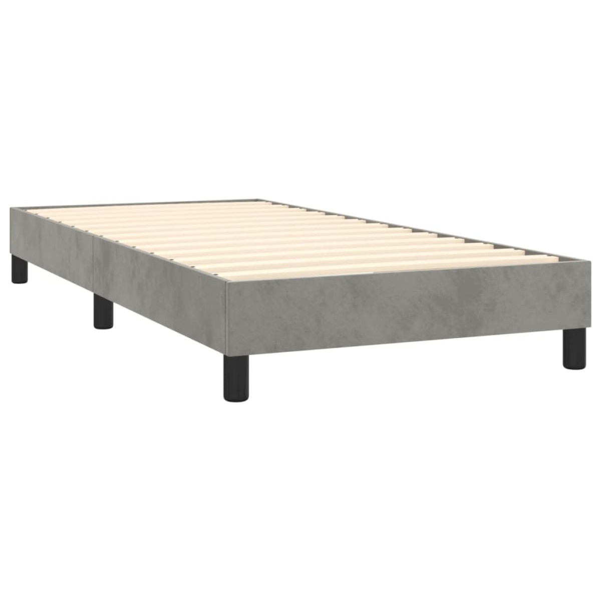 vidaXL Πλαίσιο Κρεβατιού Boxspring Ανοιχτό Γκρι 90x190 εκ. Βελούδινο