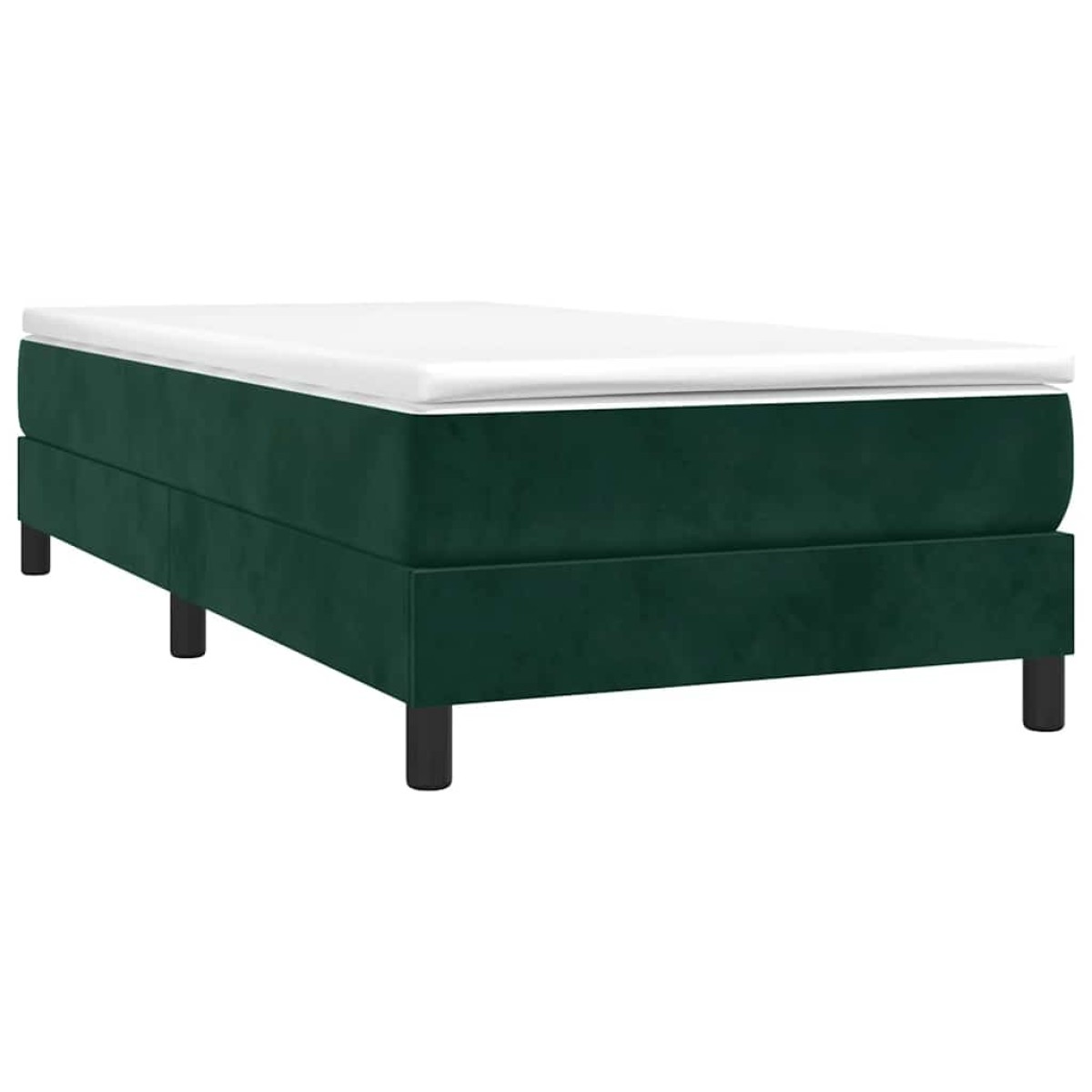 vidaXL Πλαίσιο Κρεβατιού Boxspring Σκούρο Πράσινο 90x190 εκ Βελούδινο