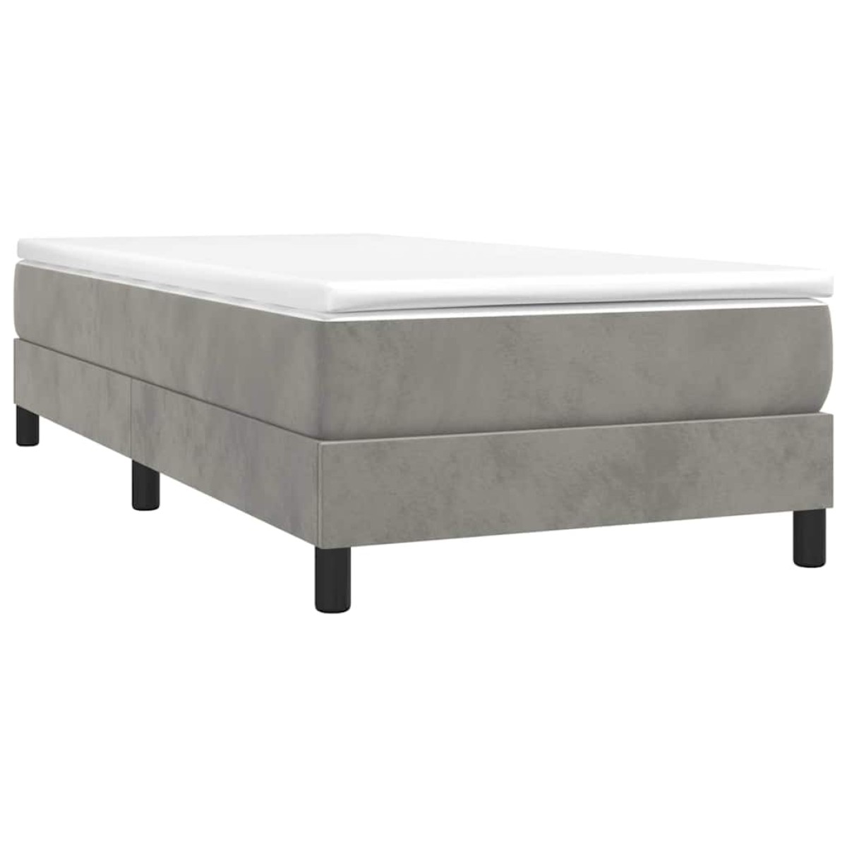 vidaXL Πλαίσιο Κρεβατιού Boxspring Ανοιχτό Γκρι 90x200 εκ. Βελούδινο