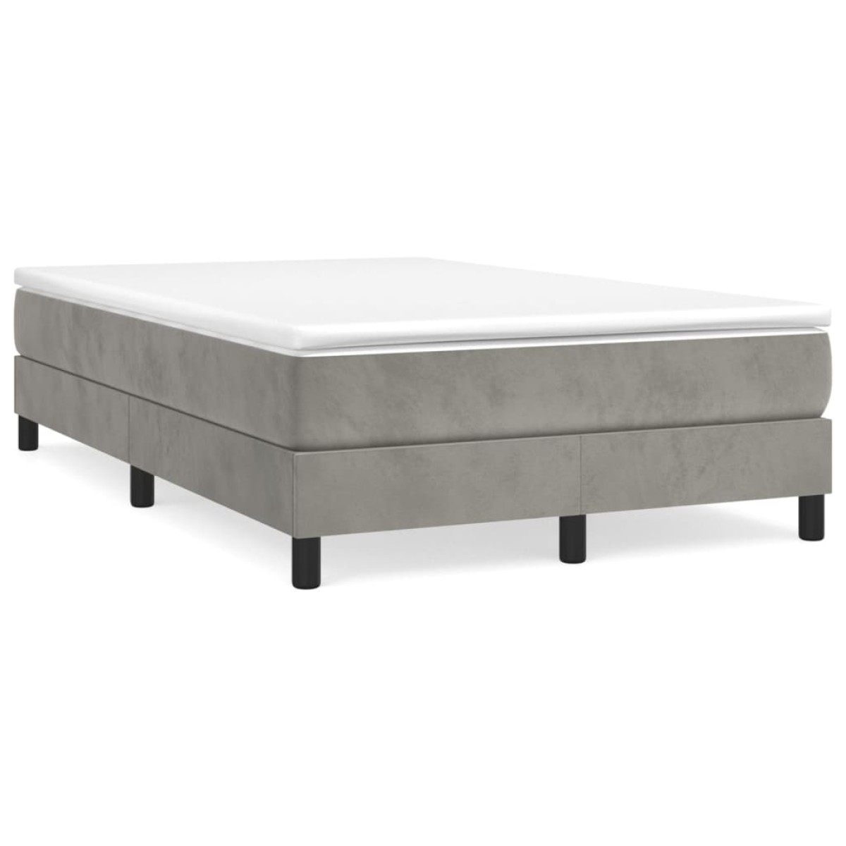 vidaXL Πλαίσιο Κρεβατιού Boxspring Ανοιχτό Γκρι 120x200 εκ. Βελούδινο