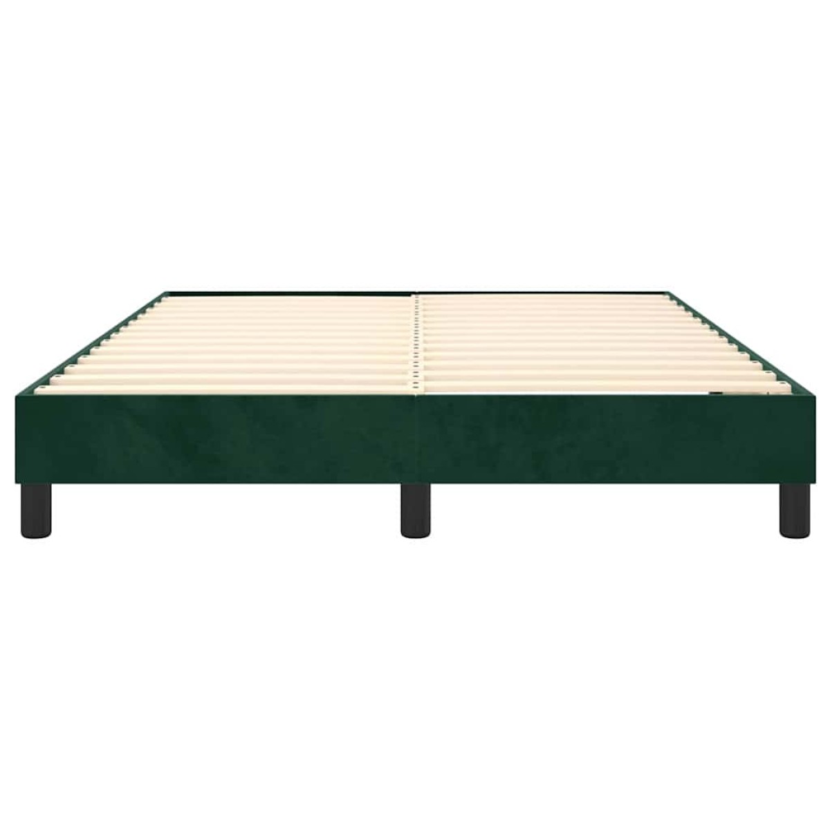 vidaXL Πλαίσιο Κρεβατιού Boxspring Σκούρο Πράσινο 140x190 εκ Βελούδινο