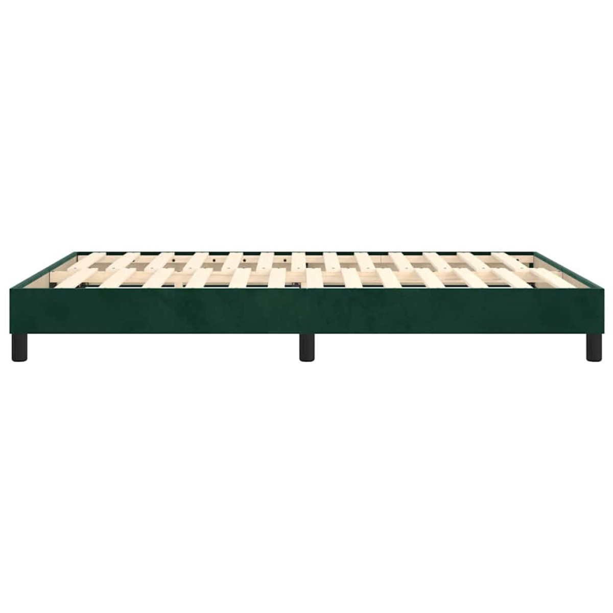 vidaXL Πλαίσιο Κρεβατιού Boxspring Σκούρο Πράσινο 140x190 εκ Βελούδινο