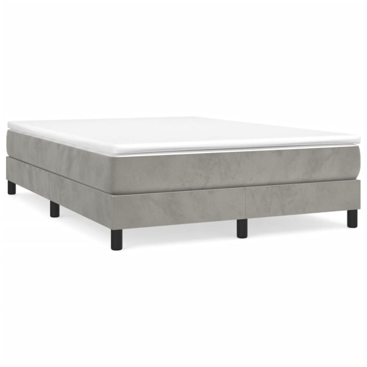 vidaXL Πλαίσιο Κρεβατιού Boxspring Ανοιχτό Γκρι 140x200 εκ. Βελούδινο