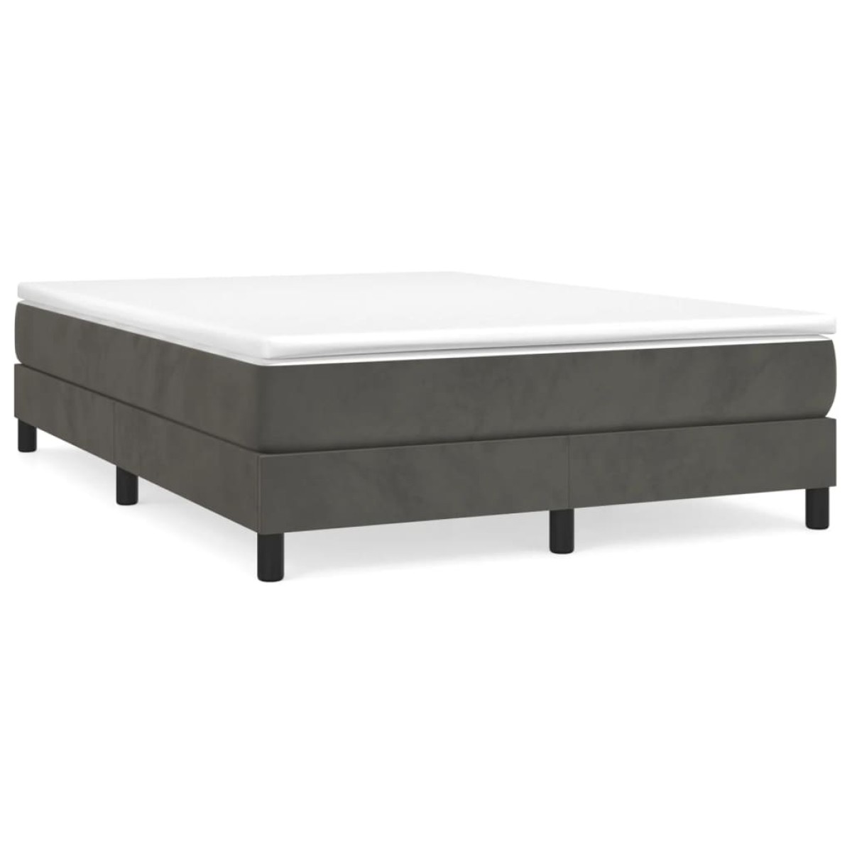 vidaXL Πλαίσιο Κρεβατιού Boxspring Σκούρο Γκρι 140x200 εκ. Βελούδινο