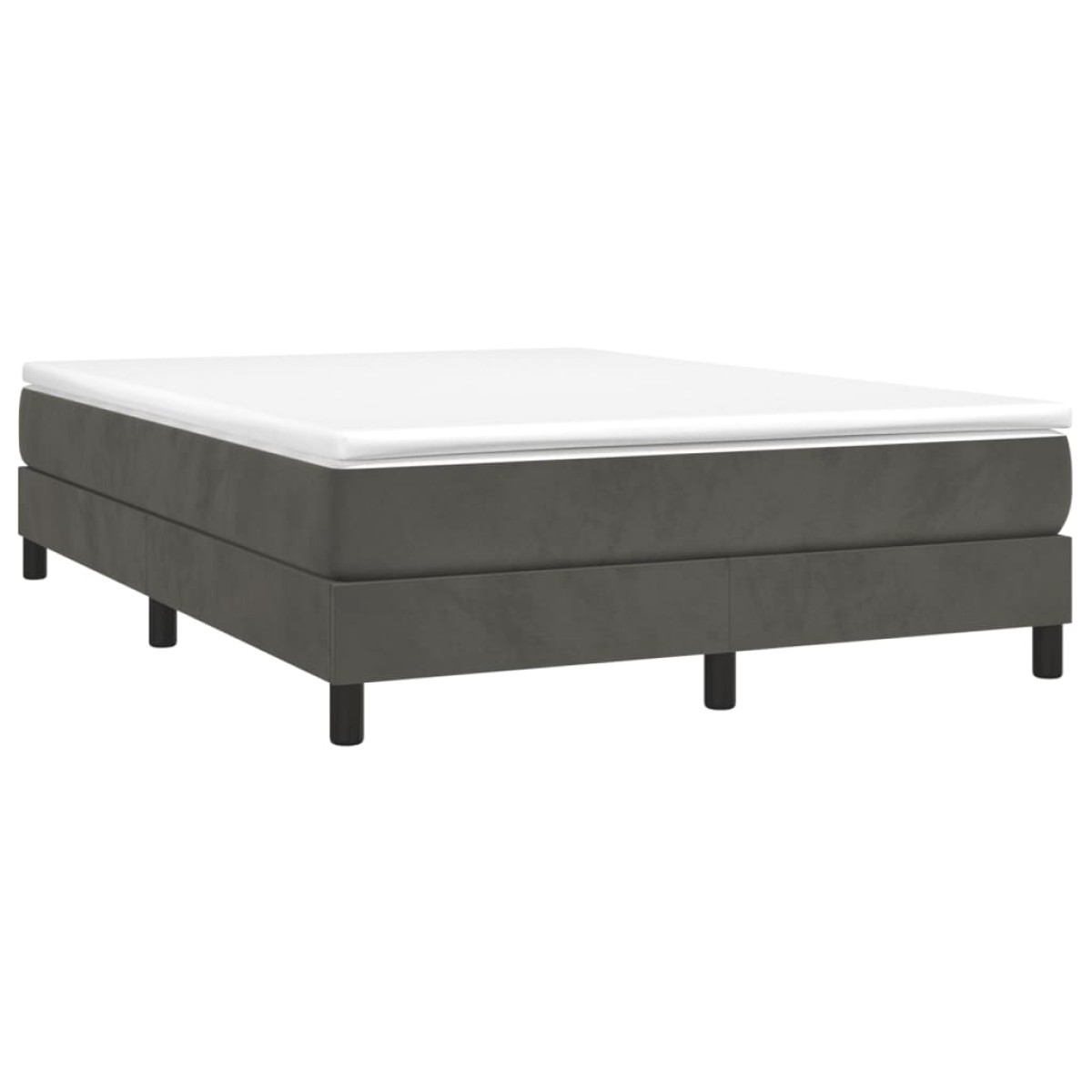vidaXL Πλαίσιο Κρεβατιού Boxspring Σκούρο Γκρι 140x200 εκ. Βελούδινο
