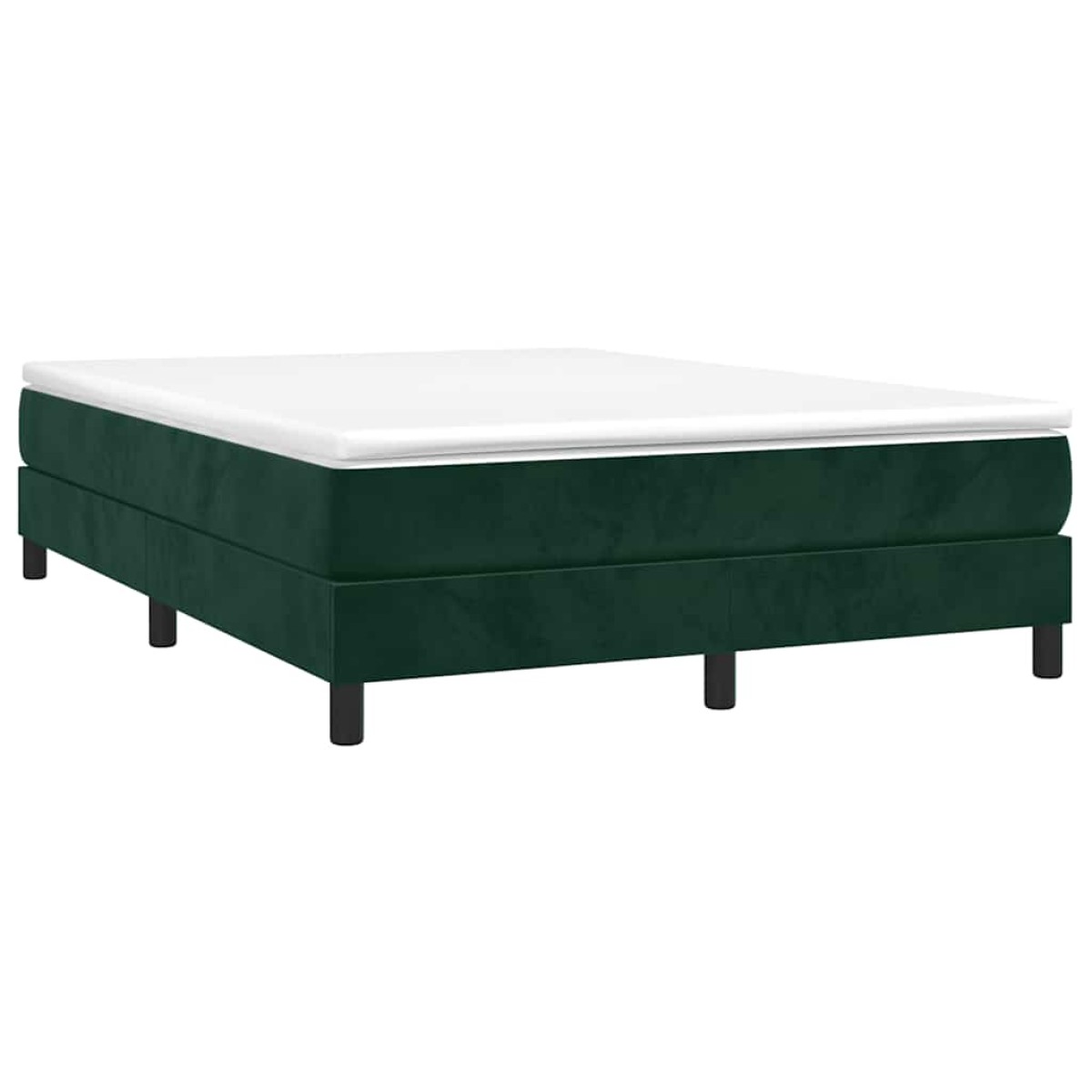 vidaXL Πλαίσιο Κρεβατιού Boxspring Σκούρο Πράσινο 140x200 εκ Βελούδινο