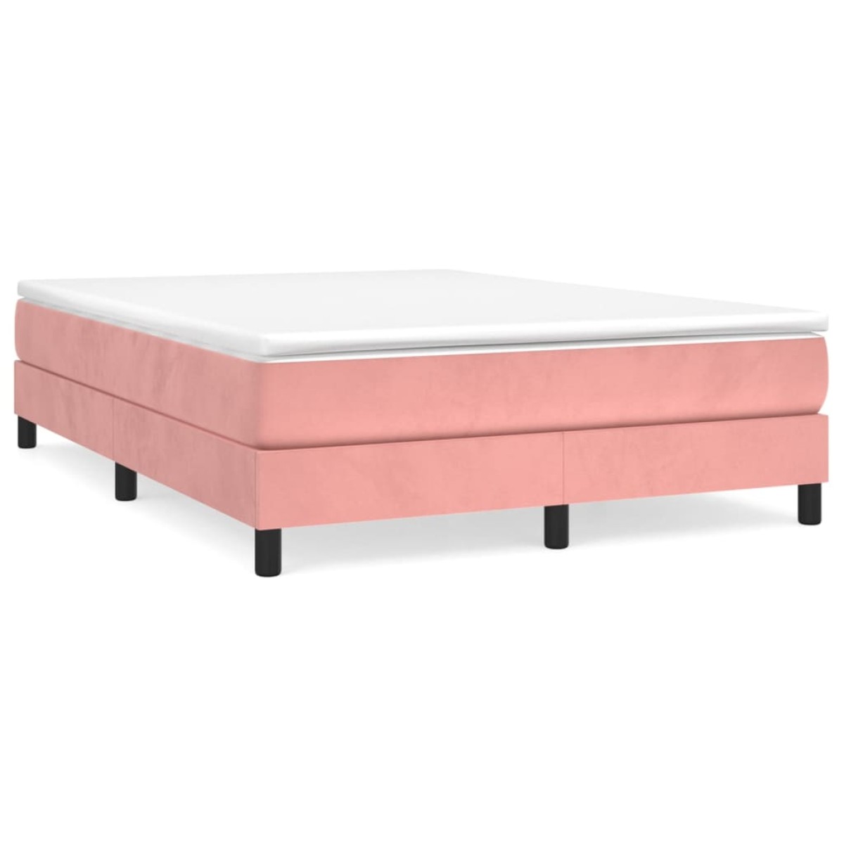 vidaXL Πλαίσιο Κρεβατιού Boxspring Ροζ 140x200 εκ. Βελούδινο