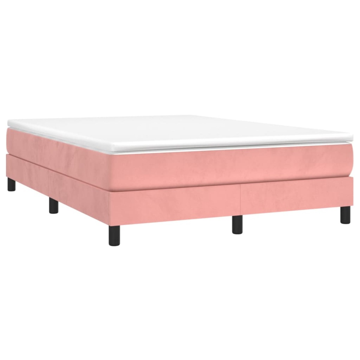 vidaXL Πλαίσιο Κρεβατιού Boxspring Ροζ 140x200 εκ. Βελούδινο