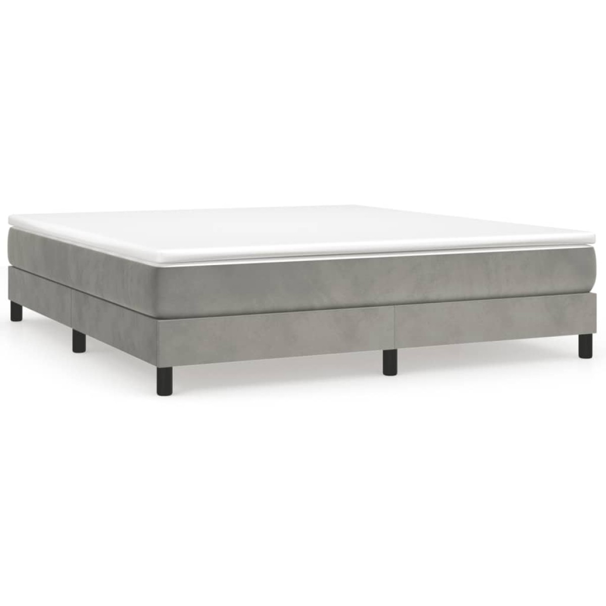 vidaXL Πλαίσιο Κρεβατιού Boxspring Ανοιχτό Γκρι 160x200 εκ. Βελούδινο