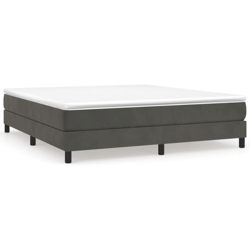 vidaXL Σκελετός Κρεβατιού με Ελατήρια Σκ. Γκρι 160x200 εκ. Βελούδινο