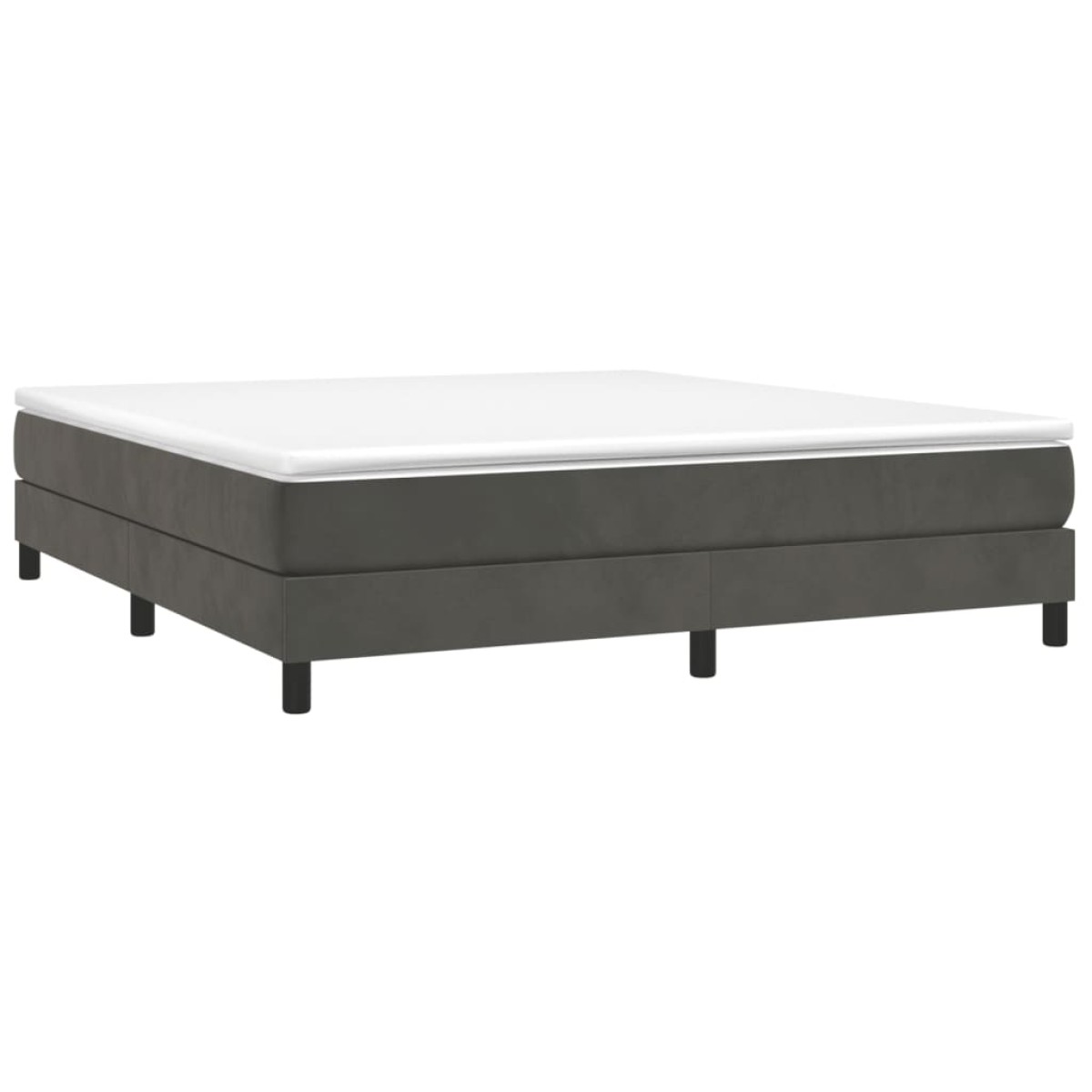 vidaXL Πλαίσιο Κρεβατιού Boxspring Σκούρο Γκρι 160x200 εκ. Βελούδινο