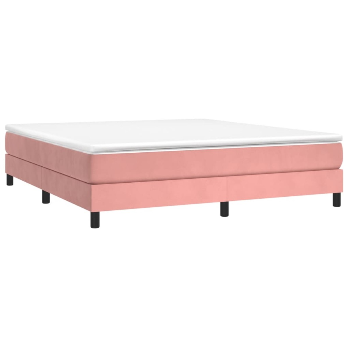 vidaXL Πλαίσιο Κρεβατιού Boxspring Ροζ 160x200 εκ. Βελούδινο