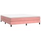 vidaXL Πλαίσιο Κρεβατιού Boxspring Ροζ 160x200 εκ. Βελούδινο