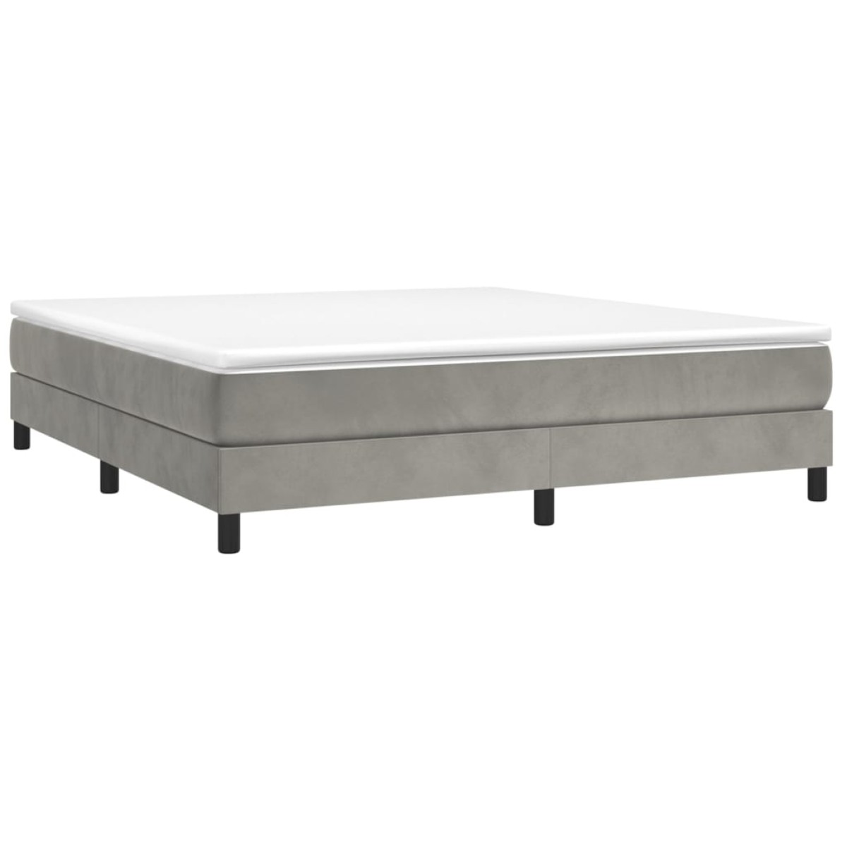 vidaXL Πλαίσιο Κρεβατιού Boxspring Ανοιχτό Γκρι 180x200 εκ. Βελούδινο
