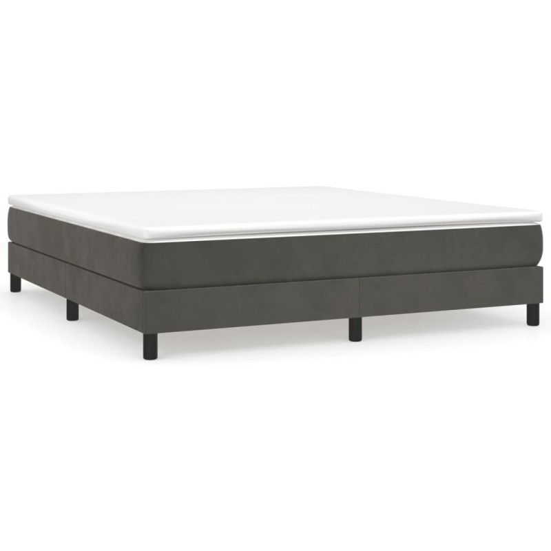 vidaXL Σκελετός Κρεβατιού με Ελατήρια Σκ. Γκρι 180x200 εκ. Βελούδινο