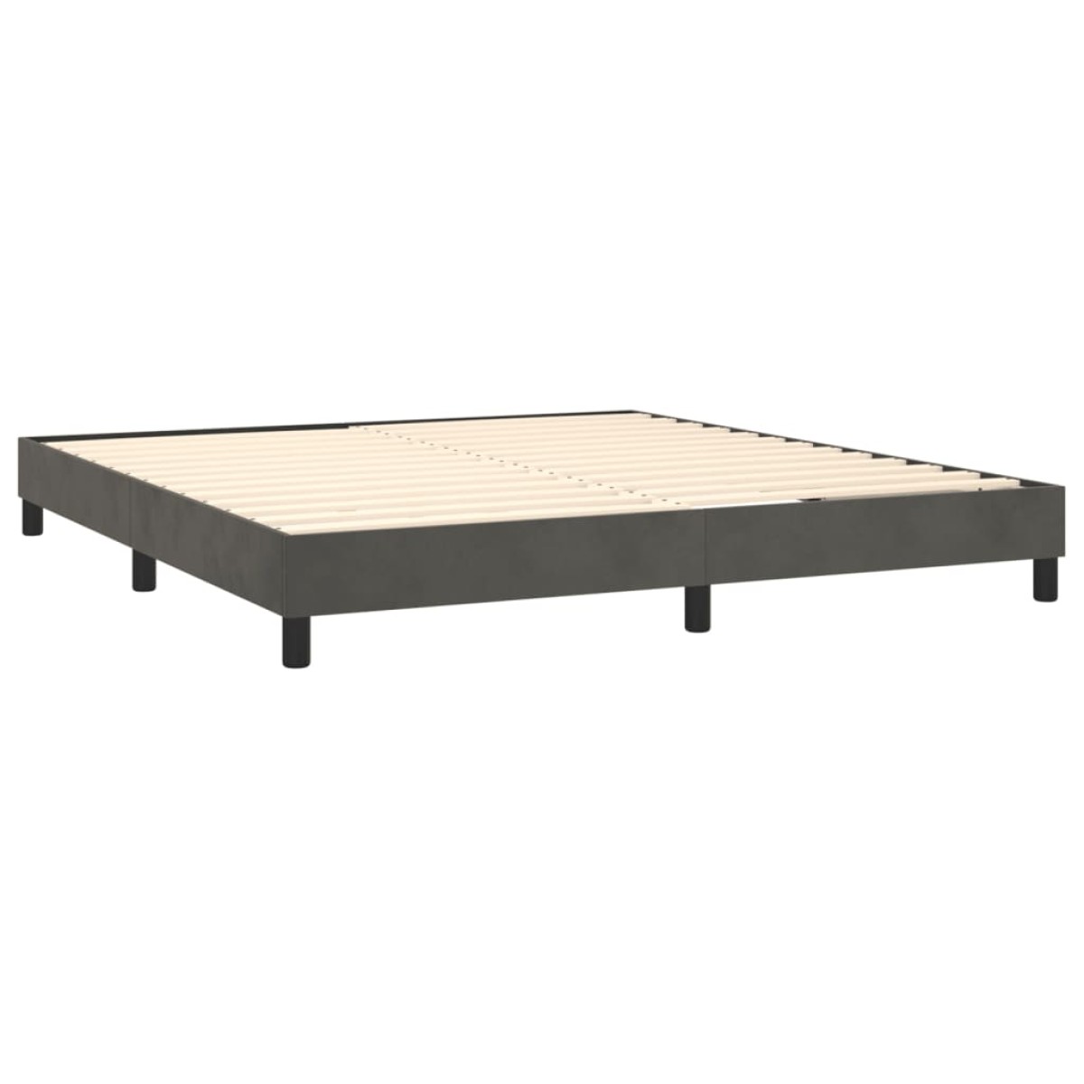 vidaXL Πλαίσιο Κρεβατιού Boxspring Σκούρο Γκρι 180x200 εκ. Βελούδινο