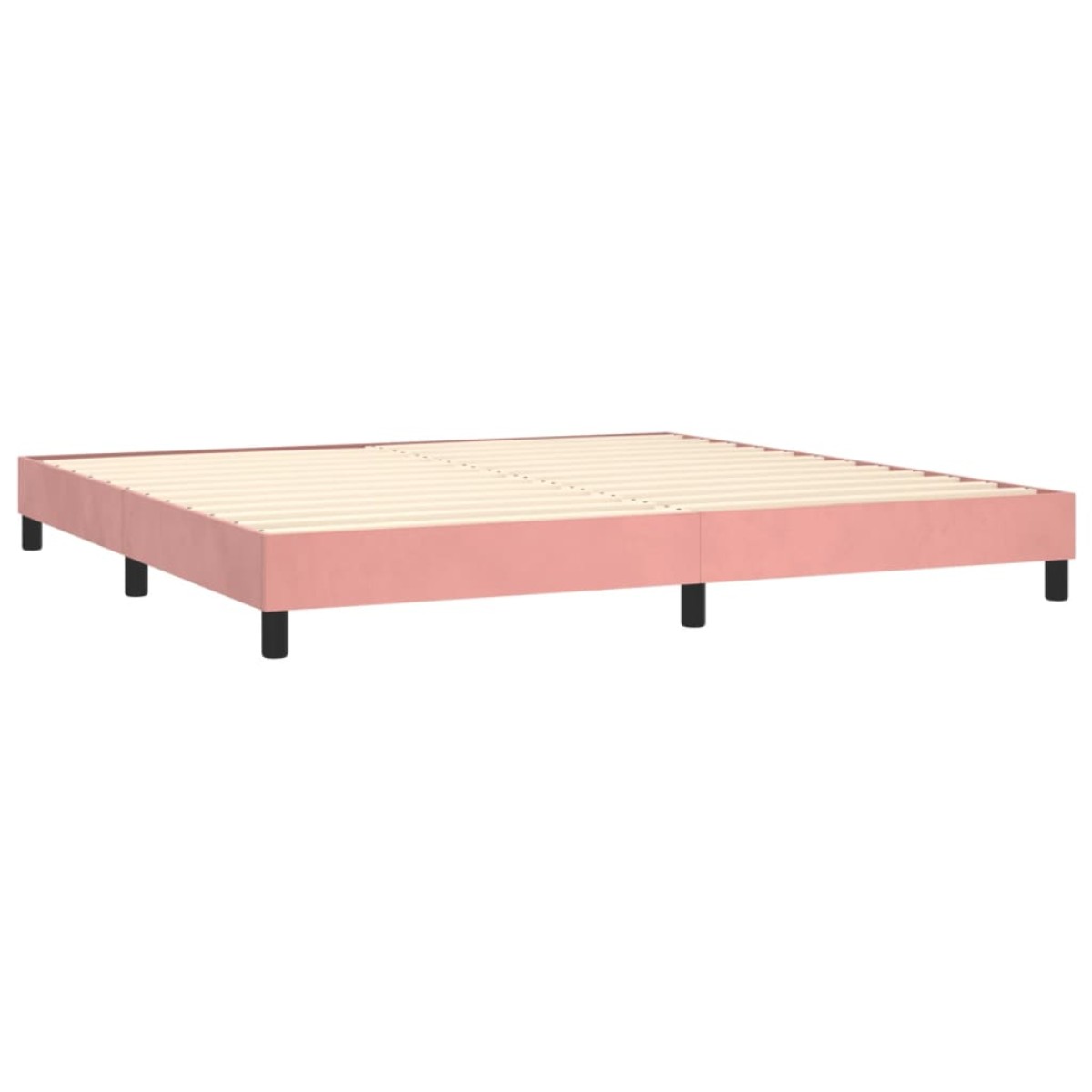 vidaXL Πλαίσιο Κρεβατιού Boxspring Ροζ 200x200 εκ. Βελούδινο