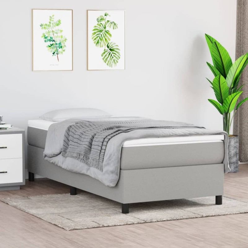 vidaXL Σκελετός Κρεβατιού με Ελατήρια Αν. Γκρι 80x200 εκ. Υφασμάτινο