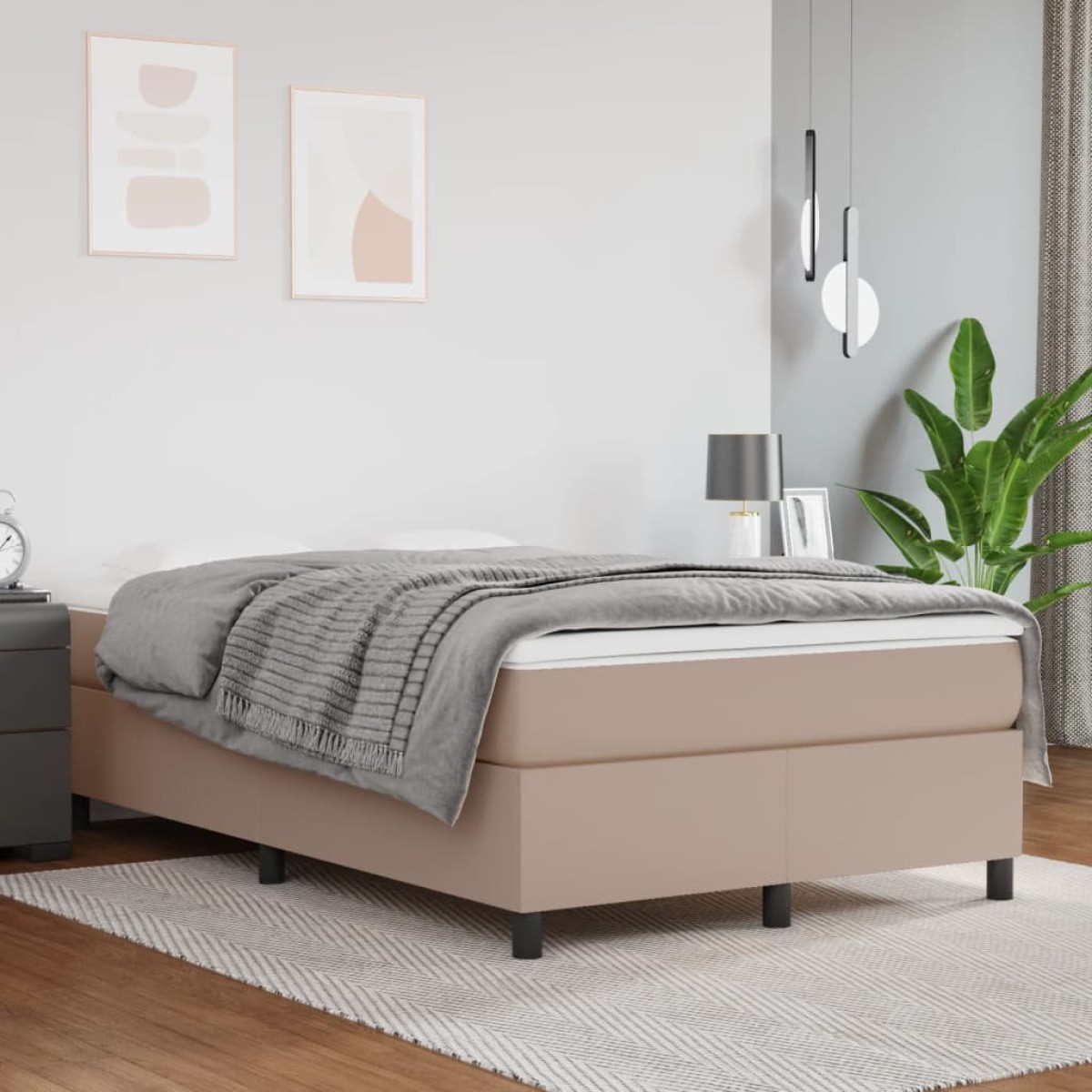 vidaXL Πλαίσιο Κρεβατιού Boxspring Καπουτσίνο 120x200εκ. Συνθετ. Δέρμα