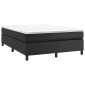 vidaXL Πλαίσιο Κρεβατιού Boxspring Μαύρο 140x190 εκ. Συνθετικό Δέρμα