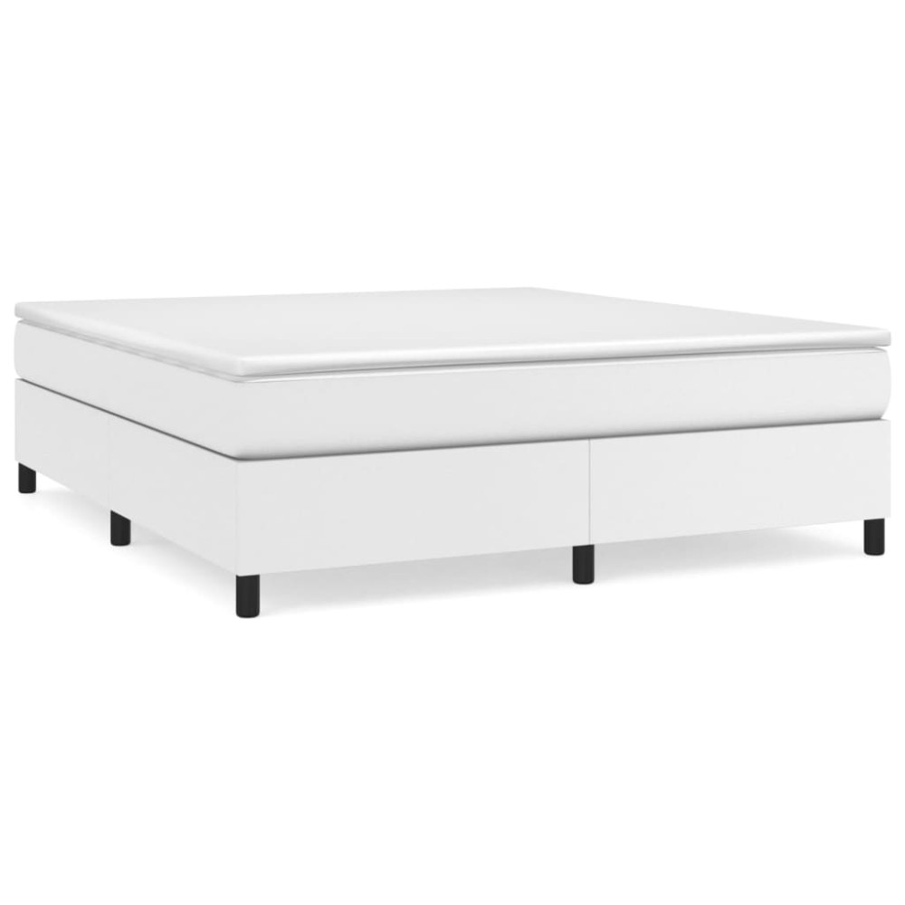 vidaXL Σκελετός Κρεβατιού με Ελατήρια Λευκό 180x200 εκ. από Συνθετικό Δέρμα