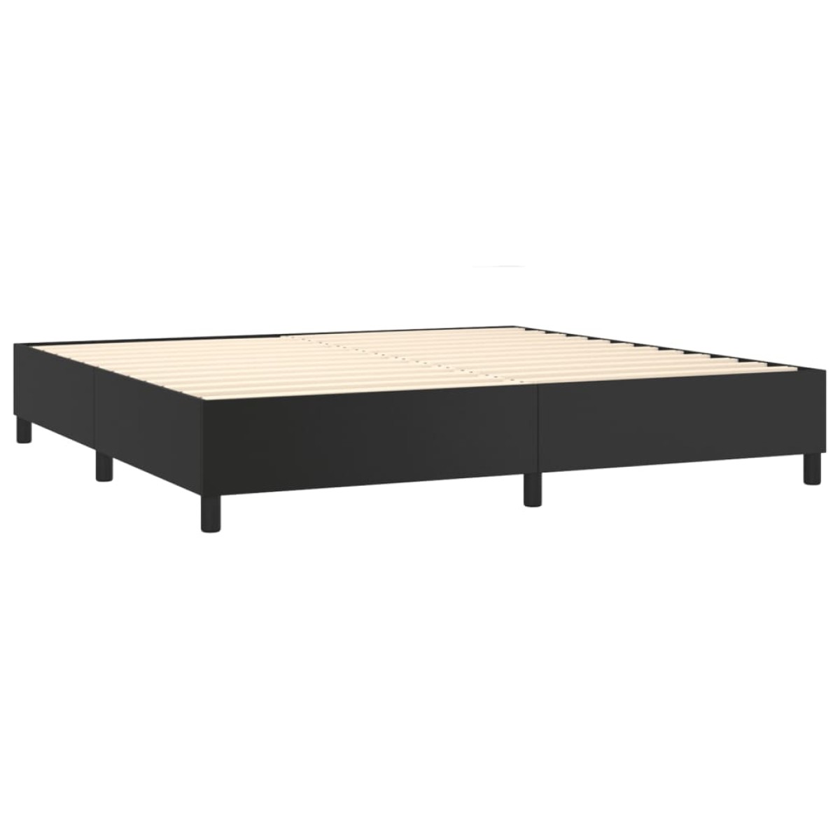 vidaXL Πλαίσιο Κρεβατιού Boxspring Μαύρο 200x200 εκ. Συνθετικό Δέρμα
