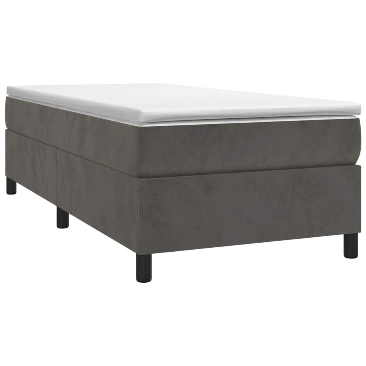 vidaXL Πλαίσιο Κρεβατιού Boxspring Σκούρο Γκρι 90x190 εκ. Βελούδινο