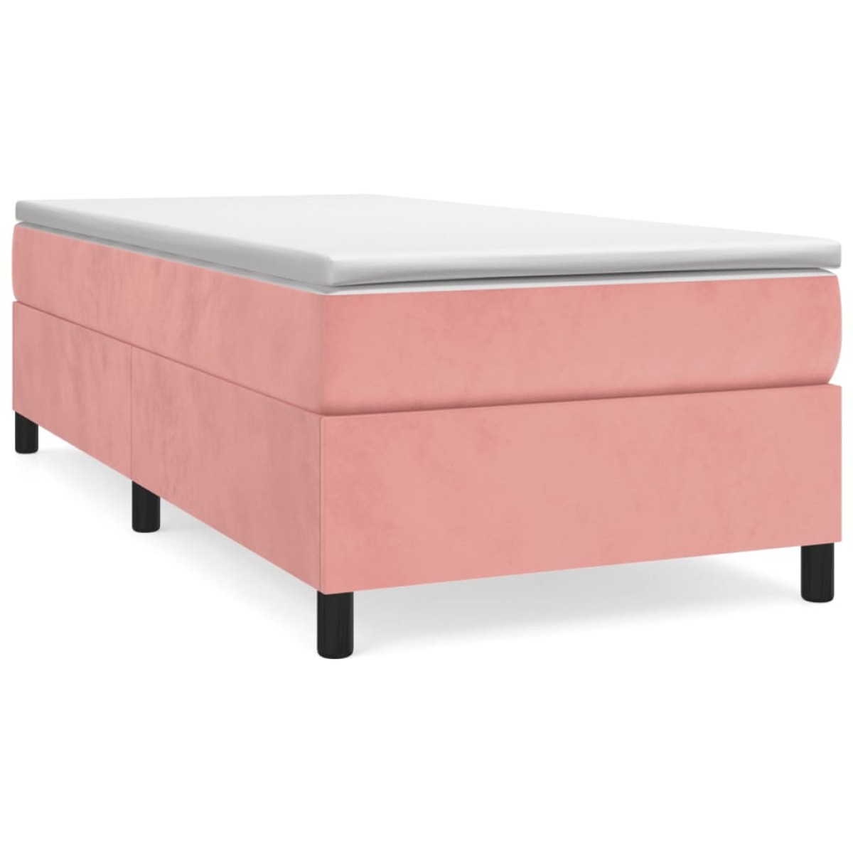vidaXL Πλαίσιο Κρεβατιού Boxspring Ροζ 90x190 εκ. Βελούδινο