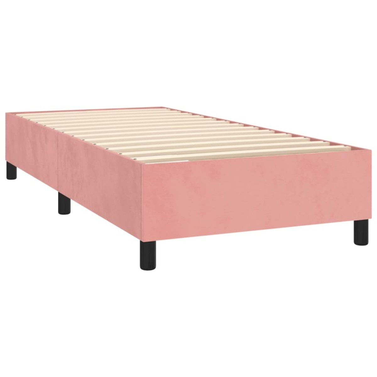 vidaXL Πλαίσιο Κρεβατιού Boxspring Ροζ 90x190 εκ. Βελούδινο