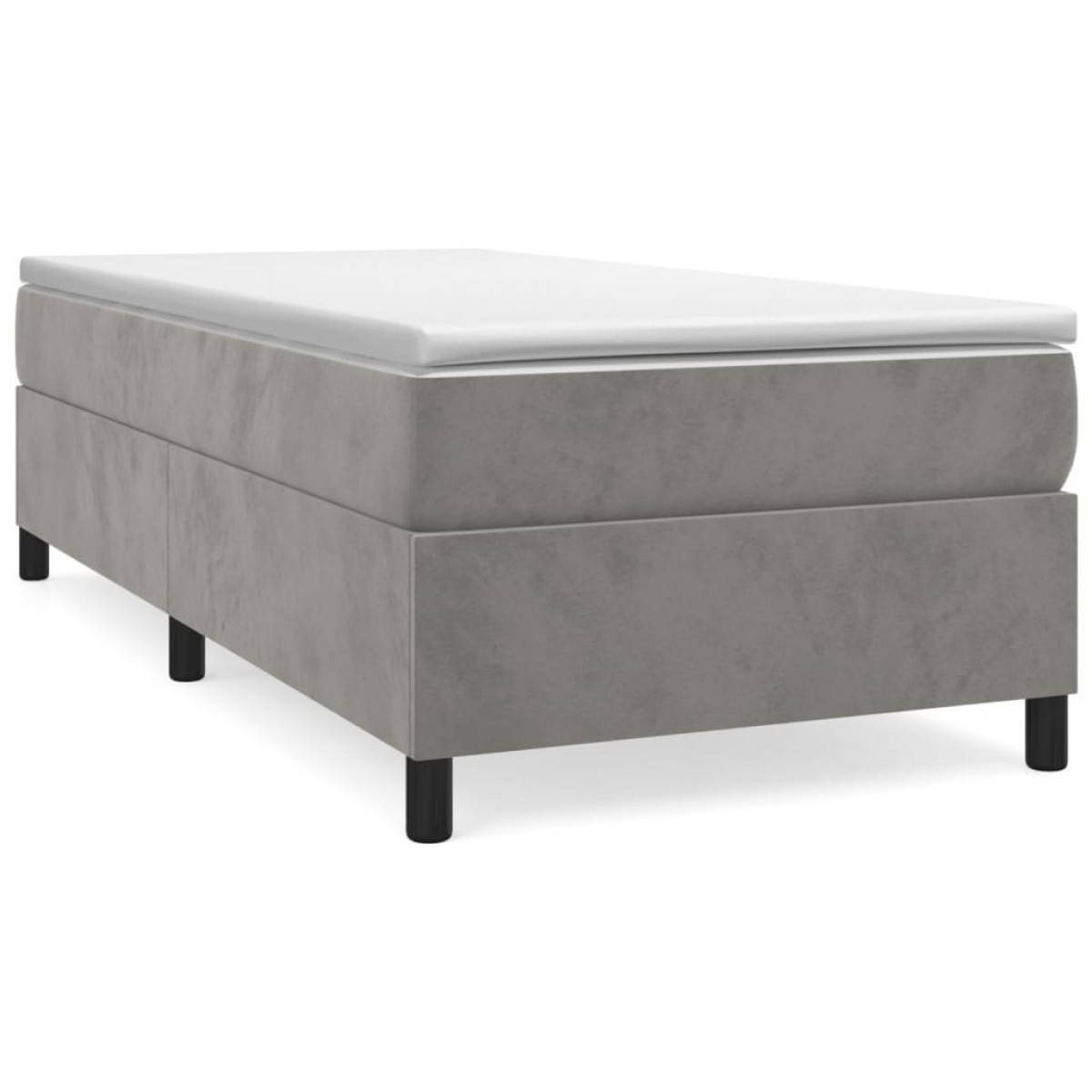 vidaXL Πλαίσιο Κρεβατιού Boxspring Ανοιχτό Γκρι 90x200 εκ. Βελούδινο