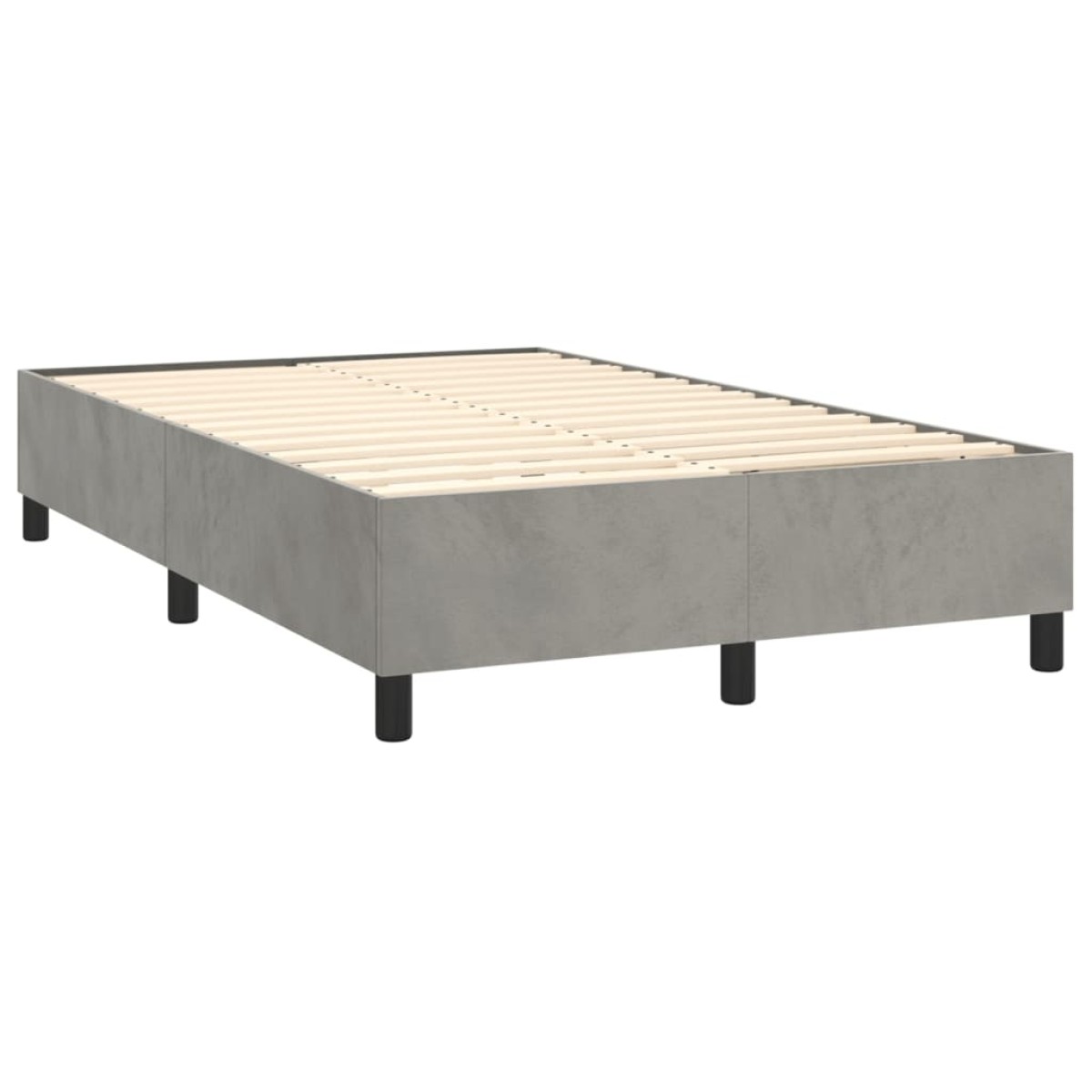 vidaXL Πλαίσιο Κρεβατιού Boxspring Ανοιχτό Γκρι 120x200 εκ. Βελούδινο