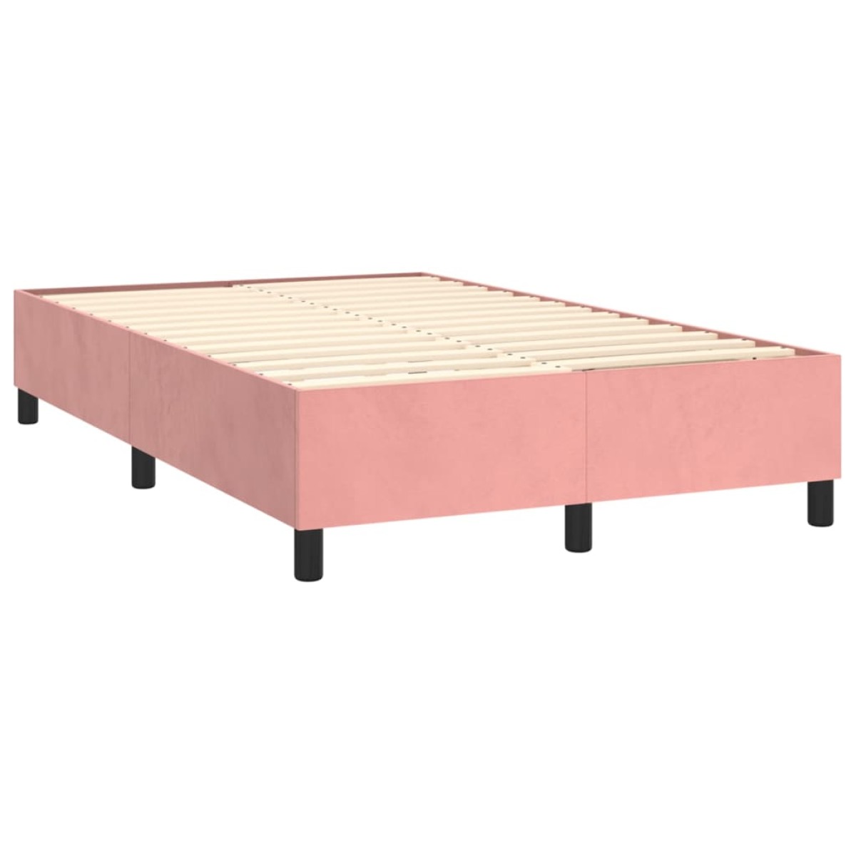 vidaXL Πλαίσιο Κρεβατιού Boxspring Ροζ 120 x 200 εκ. Βελούδινο