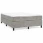 vidaXL Πλαίσιο Κρεβατιού Boxspring Ανοιχτό Γκρι 140x190 εκ. Βελούδινο