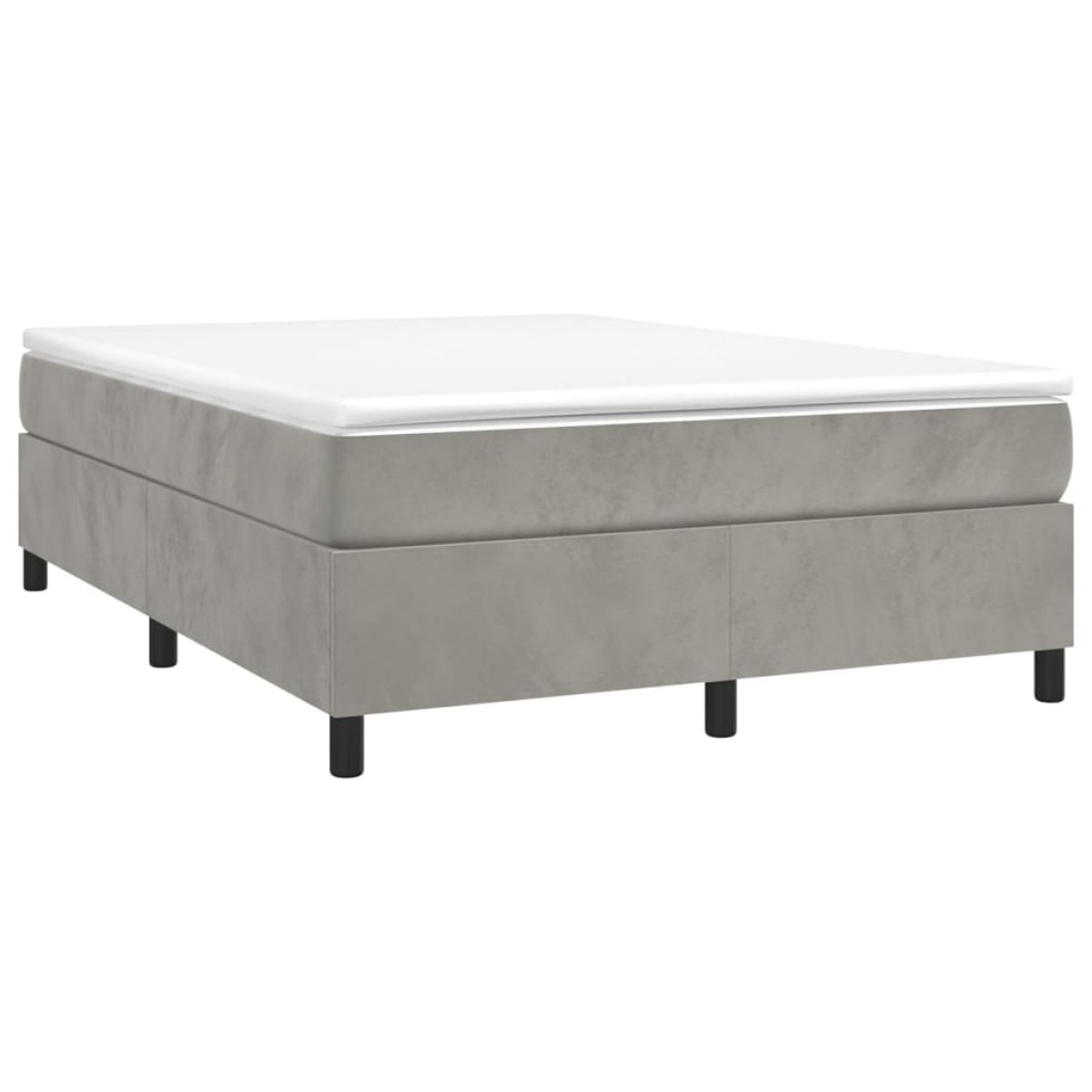 vidaXL Πλαίσιο Κρεβατιού Boxspring Ανοιχτό Γκρι 140x190 εκ. Βελούδινο