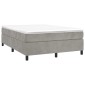 vidaXL Πλαίσιο Κρεβατιού Boxspring Ανοιχτό Γκρι 140x190 εκ. Βελούδινο