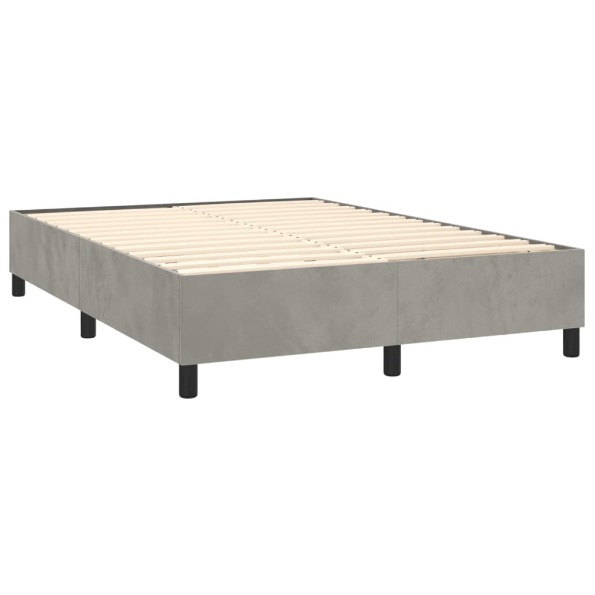 vidaXL Πλαίσιο Κρεβατιού Boxspring Ανοιχτό Γκρι 140x190 εκ. Βελούδινο