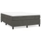 vidaXL Πλαίσιο Κρεβατιού Boxspring Σκούρο Γκρι 140x190 εκ Βελούδινο