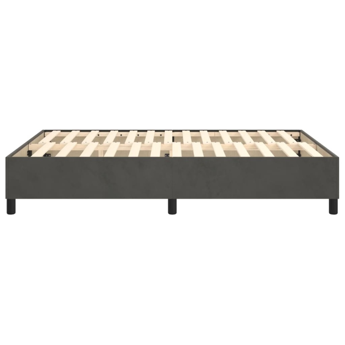vidaXL Πλαίσιο Κρεβατιού Boxspring Σκούρο Γκρι 140x190 εκ Βελούδινο