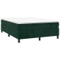 vidaXL Πλαίσιο Κρεβατιού Boxspring Σκούρο Πράσινο 140x190 εκ Βελούδινο