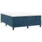 vidaXL Πλαίσιο Κρεβατιού Boxspring Σκούρο Μπλε 140x190 εκ. Βελούδινο