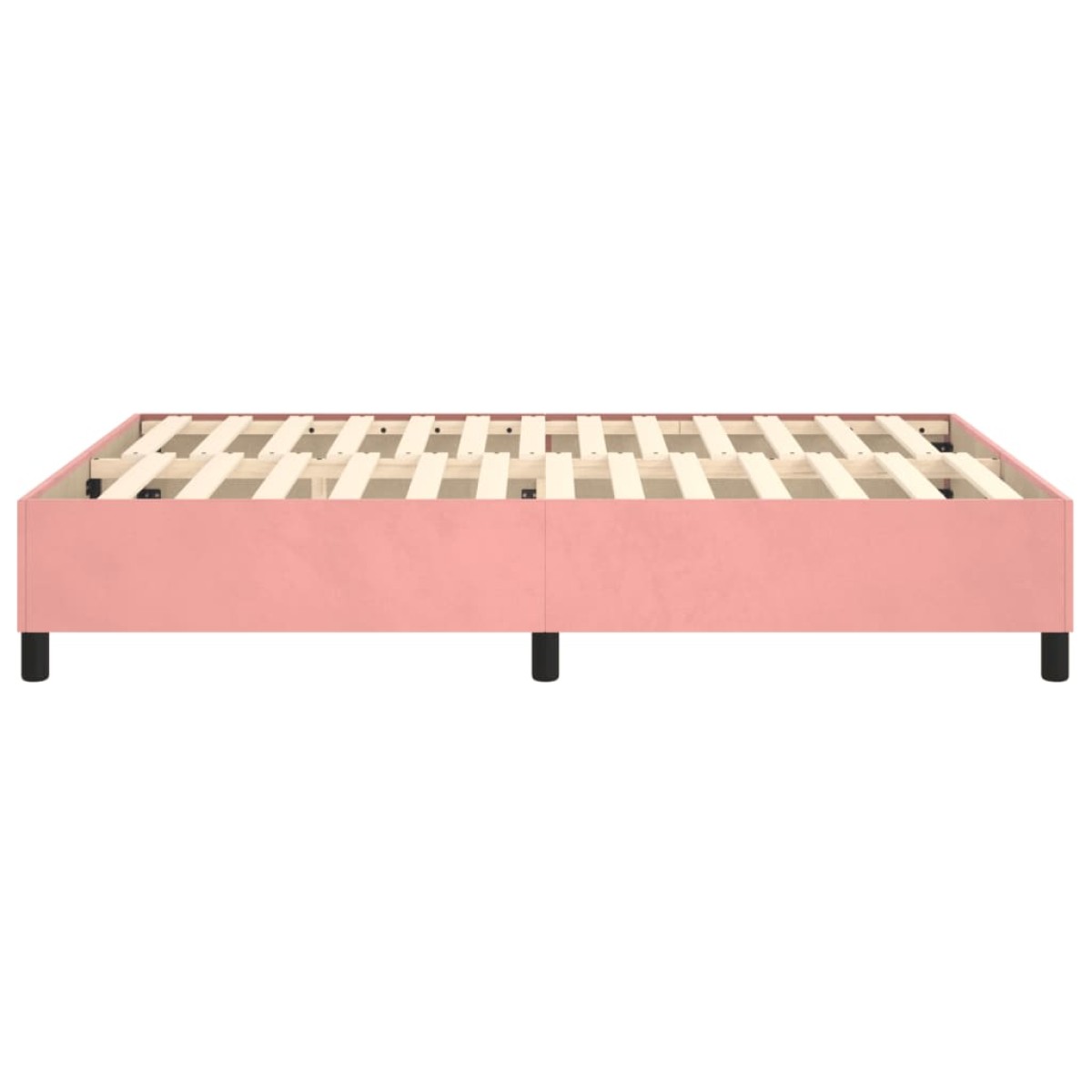 vidaXL Πλαίσιο Κρεβατιού Boxspring Ροζ 140x190 εκ. Βελούδινο