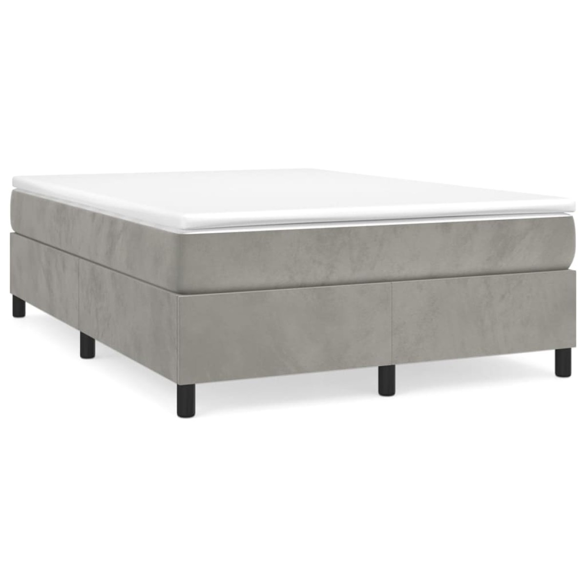 vidaXL Πλαίσιο Κρεβατιού Boxspring Ανοιχτό Γκρι 140x200 εκ. Βελούδινο