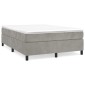 vidaXL Πλαίσιο Κρεβατιού Boxspring Ανοιχτό Γκρι 140x200 εκ. Βελούδινο